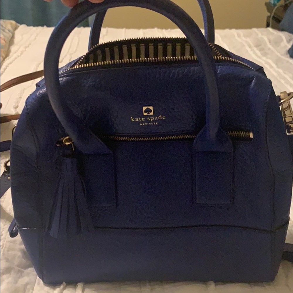 kate spade Royal Blue Dome Satchel with Tassel Zip